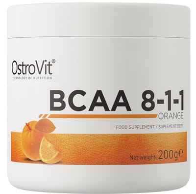 OstroVit - BCAA 8-1-1 - 200 g - orange - spierondersteuning - L-leucine + L-isoleucine + L-valine Aminozuren - Supplement