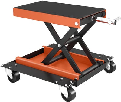 HOMCOM Motorcycle Lift Stand Staal, Rubber 49,5L x 39,5B x 13,5H cm Oranje
