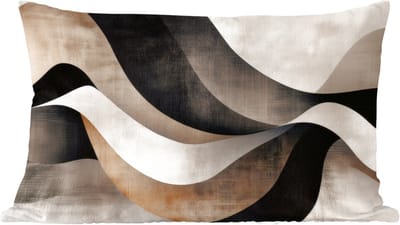 Sierkussens - Kussentjes Woonkamer - 60x40 cm - Abstract - Golven - Zwart - Verweerd
