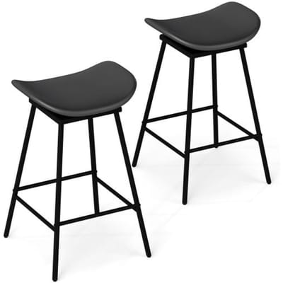 Coast Draaibare Barkrukken – Set van 2 – 43 x 45 x 71,5 cm – Bruin en Zwart