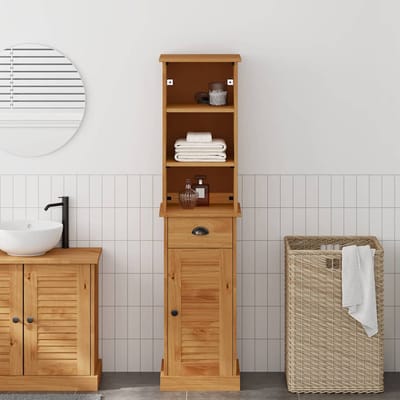 vidaXL - Badkamermeubel - Set - met - lade - VIGO - 2 - pcs - Bruin - en - Honingbruin