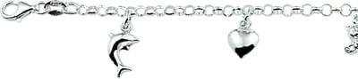 Zilveren Armband diverse bedels 15 cm 1007753