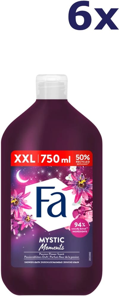 6x Fa 750ml shower gel mystic moments