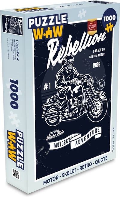 Puzzel Motor - Skelet - Retro - Quote - Legpuzzel - Puzzel 1000 stukjes volwassenen