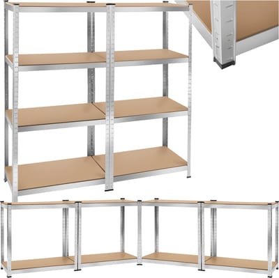 tectake® - Werkplaatsrek met 8 MDF-planken - Opbergkast - Kelderkast - Stellingkast - Garagekast voor zware lasten - Div uitvoeringen - Belastbaar tot 640kg