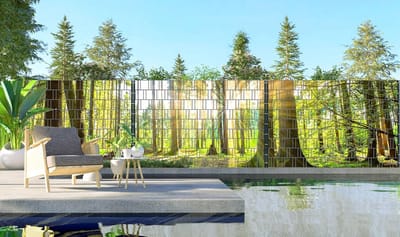 Privacy Hek Strips - Panorama Motief - Tuin Decoratie - XXL Groot Beeld - 3 Omheiningen - Bos