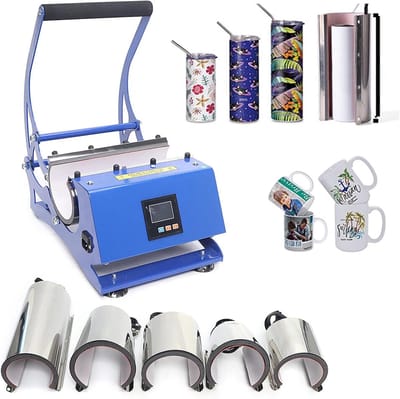 Mokken Persmachine - Hittepers Mokken - Mokken Bedrukken - 6-in-1 Verwisselbaar - 600 Watt - Zwart