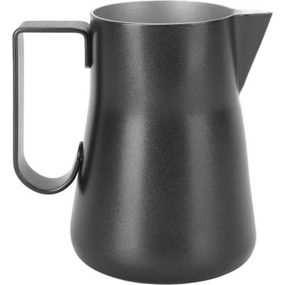 Melkopschuimpit Roestvrij Staal Opschuimkan Mengbeker Pot voor Koffiedranken 350ml Zwart L zwart