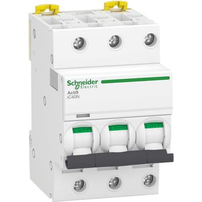 Schneider Electric Circuit breaker iC40N 3 Pole C characteristic 16A 6/10kA breaking capacity Icu