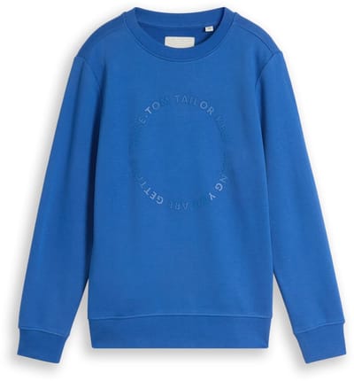 Tom Tailor - Basic sweatshirt met print - Maat 152 - soft sapphire blue