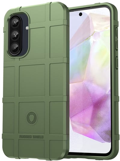MobyDefend Hoesje - Geschikt voor Samsung Galaxy A36 / Galaxy A56 - Rugged Shield TPU Backcover - Groen