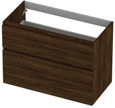 INK - Onderkast 2 Laden Greeploos Hout Decor met Houten Keerlijst A-symmetrisch - 900x450x650 Mm - Koper Eiken