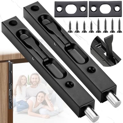 RVS Snap Locks voor Schuifdeuren - 6 Inch Deursloten met Schroeven voor Houten Deuren, Set van 2, Ideaal voor Slaapkamer en Veiligheid