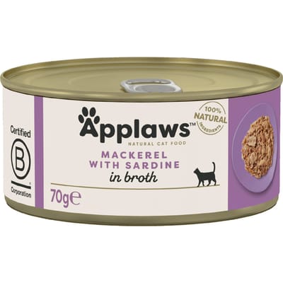 24x70g Makreel met Sardientjes Applaws Kattenvoer
