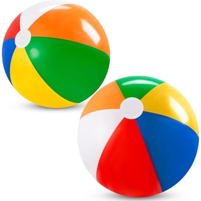 longziming -Opblaasbare Strandballen - Regenboog Ballonnen - Zwembal Speelgoed - Lekvrije Constructie - Binnen En Buiten Gebruik - Lichtgewicht Design - Ideaal Voor Zomerfeesten - 2 Stuks