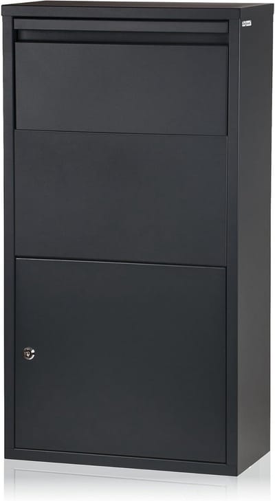 Pakketbrievenbus met vak - Pakketbox brievenbus - Veilige postbezorging - Geïntegreerde terugslagblokkering - 44 x 22 x 82.5 cm - Antraciet