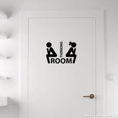 Muur/Deur Sticker Wc - Thinking Room