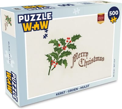 Puzzel Kerst - Kunst - Hulst - Legpuzzel - Puzzel 500 stukjes - Kerst - Cadeau - Kerstcadeau voor mannen, vrouwen en kinderen