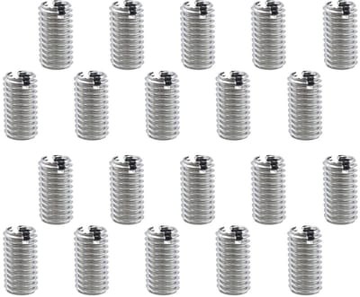 M8 naar M6 Draadverloop 15 mm, 20 Stuks Schroefmoeren voor Hout en RVS, Draadbus en Reducer Sleeve voor Mechanische Toepassingen