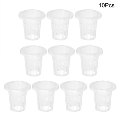 10 stuks/set ademende plastic hydrocultuurmandbekers voor tuin- en balkonbeplanting white