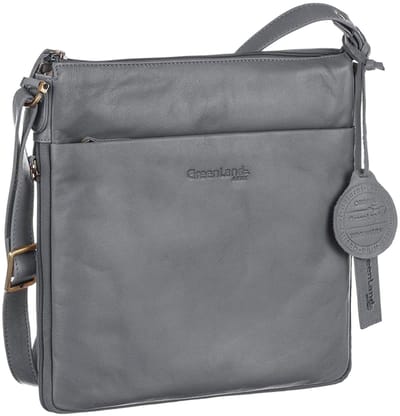 GreenLand Nature Leren schoudertas Crossbody Bag Aqua grijs