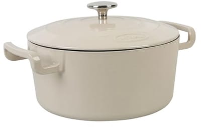 Ronde geëmailleerde gietijzeren braadpan 5 liter - Ideaal voor maaltijden van 5 tot 7 personen, geschikt voor alle warmtebronnen inclusief inductie