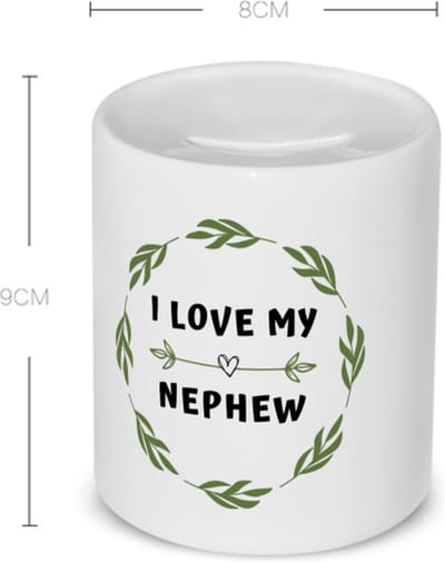 Akyol - i love my nephew Spaarpot - Neef - liefste neef - verjaardag - cadeautje voor neef - neef artikelen - kado - geschenk - 350 ML inhoud