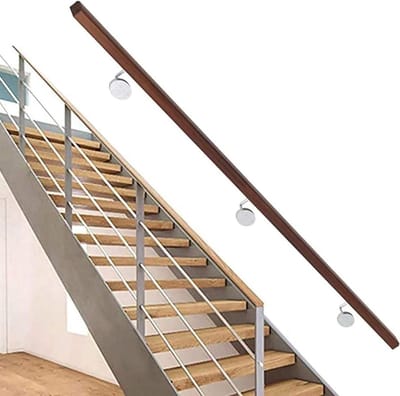 Houten Trapleuning - Steun Stang - Veiligheid Binnen - Massief Hout - Tot 600 cm - Onbehandeld