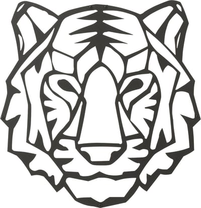 J-Line wanddecoratie Tijger - metaal - zwart