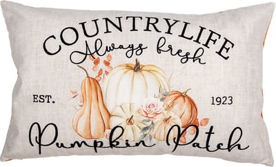 Clayre & Eef Kussenhoes Overig 30x50 cm Beige Polyester Pompoen Herfst decoratie