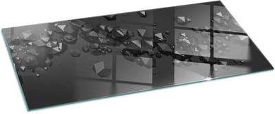 Tulup Kachel Vloerplaat - Abstracte wolk van vaste stoffen Onderplaat Kachel - 125 cm x 50 cm - Zwart Plaat Onder Houtkachel - Rechthoek Kachel Vloerplaat - Plaat Voor Onder Houtkachel - Vloerplaat Voor Houtkachel - Vloerplaat Openhaard