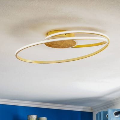Lindby LED plafondlamp Dorle, Ø 60 cm, goud, aluminium