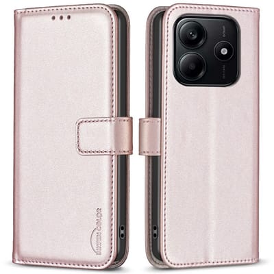 BINFEN Hoesje - Geschikt voor Xiaomi Redmi Note 14 4G Hoesje - BINFEN Color Book Case - Rose Gold
