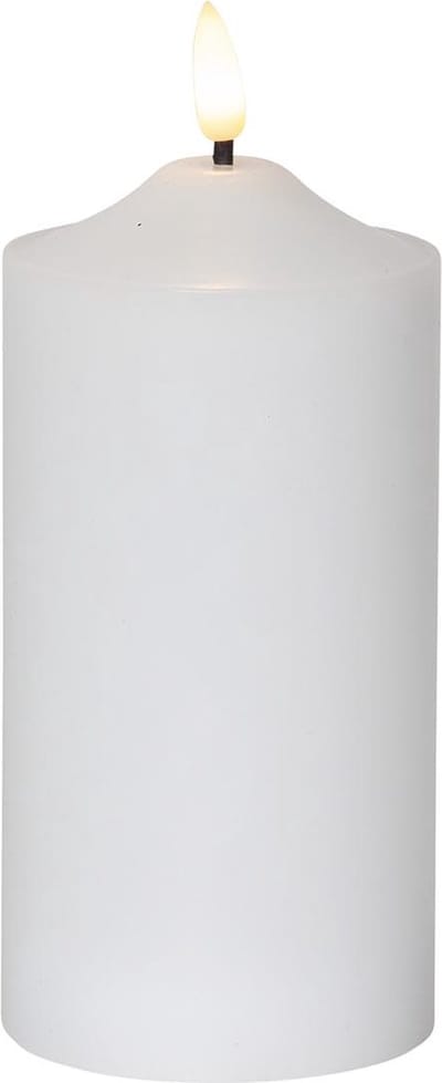 Star Trading kaarsvlam, zuilkaars, decoratie, wit, LED, timer, warm wit, 17 cm