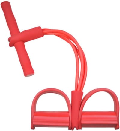 Pedaal Oefenaar - Weerstandsband Set - Thuis Fitness - 4 Tractie-touwen - 1000 Gram - Rood