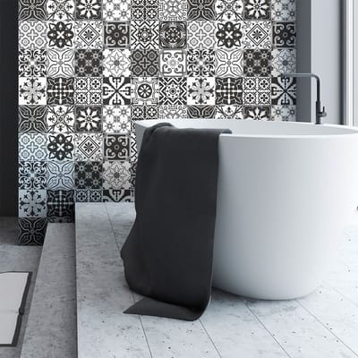 Zelfklevende tegelmuurstickers voor keuken en badkamer - 24 tegelstickers, Azulejos Amalida - 24 stickers, 10x10cm