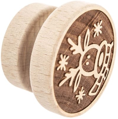 Merkloos Houten Koekjesstempel met Rendier - Kerst Decoratie