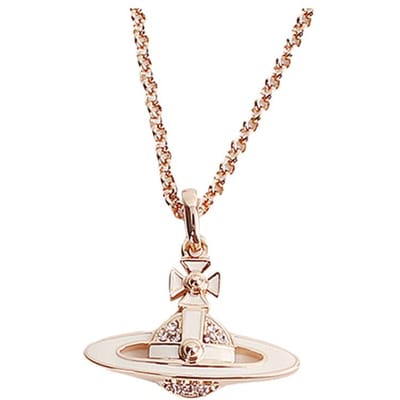 Vivienne Westwood Neil Saturnus Ontwerp Messing Ketting Damesketting Beige Roségoud 6302039P02G231CN Box beige