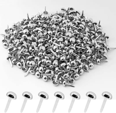 500 Stuks Mini Metalen Brads Romeinse Kopjes voor Knutselen en Scrapbooking - Zilver