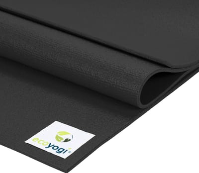 Ecoyogi Yogamat Studio PVC extra lang en breed Zwart - Ecoyogi – 200 x 80 cm – dikte 4,5 mm – Ökotex certificaat