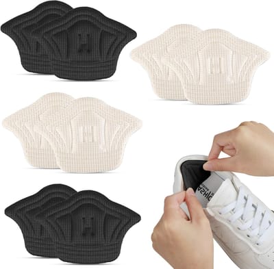 Hielkussens, 4 Paar Hiel Grips Liner, Zelfklevende Hak Grepen Pads Antislip Hielsteunen Zachte Comfortabele Hielkussens voor Mannen Vrouwen Hielbescherming, Te Grote Schoenen, Anti-bellen, Antis