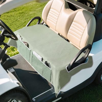 Universele Golfkar Zitbedekkingen met 4 Voorzakken, Waterafstotend en Makkelijk Schoon te Maken, Geschikt voor 2-Zits Golfkarren zoals EZGO, Yamaha en Club Car