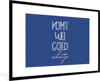 Fotolijst incl. Poster - Get well soon - Spreuken - Liefde - 120x80 cm - Posterlijst
