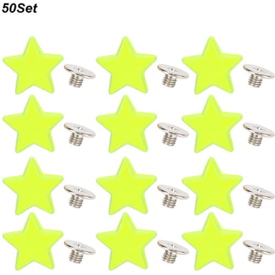 50 Sets Sterklinknagels Stud Schroef Zinklegering Tassen Kleding Schoenen Riemen DIY Platte Knop 12mmFluorescerend yellow