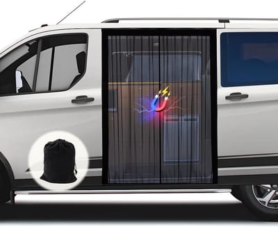 SnelShoppen - Magnetisch Muggennet voor Schuifdeur - Van, Camper, 150 x 110 cm - Bescherming, Ventilatie, Ideaal voor Camping en Buitenactiviteiten