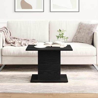 vidaXL - Salontafel - Zwart - Eiken - 55,5 - x - 55,5 - x - 40 - cm - Bewerkt - hout