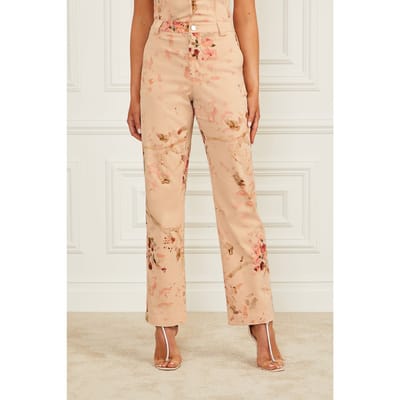GUESS Marciano By Glam De Fleur Printe Glam Fleur Pink Taglia: 40 | Pantaloni Outlet | Donna | Rosa
