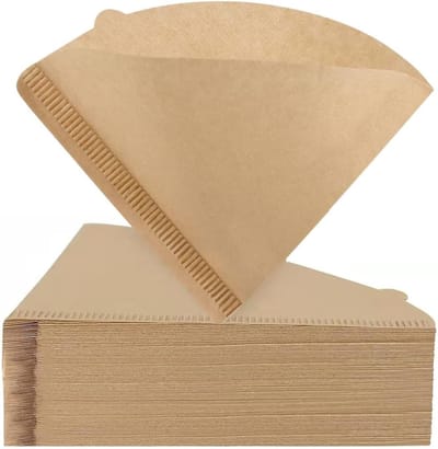 100 Stuks Kegelvormige Koffiefilters voor 2-4 Kops Zetters - Ongebleekt, Chemievrij Papier, Geschikt voor Gietover Koffiezetapparaten en Drip Koffiemakers