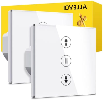 Wifi Rolluikschakelaar - Smart Jaloeziebesturing - Automatisch Ramen Besturen - Percentage Controle 1-100% - 80 x 80 mm - Wit