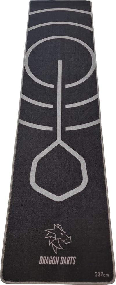 Dragon Darts - dartmat - Bullseye Grey - 237x60 cm - dart mat - dartmatten